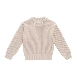 NWT Jamie Kay Cotton Morgan Knit Sweater Oatmeal Marle 5 Years